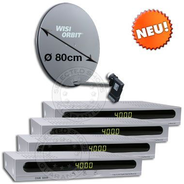 WISI / DSR KOMPLETTPAKET 4-TEILNEHMER ANTHRAZIT 80cm